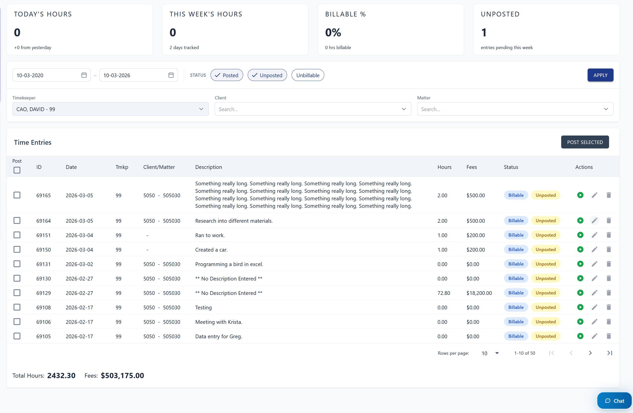 Query parameters panel with Apply button