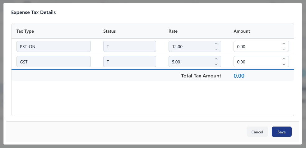 Expense Tax Detail