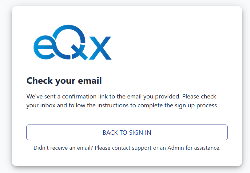 Confirmation email for manual sign-up